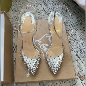 NEW CHRISTIAN LOUBOUTIN Spikoo Pointed Toe Ankle Strap Pump